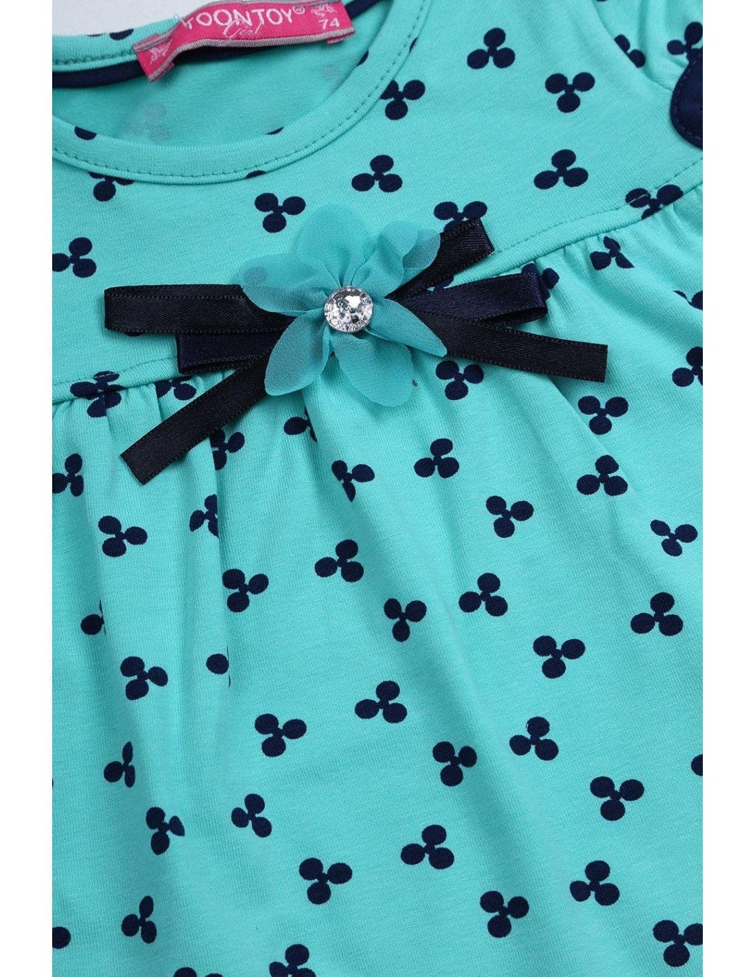 Girls\' flared mint dress NDZ82390 - Online store - Boutique